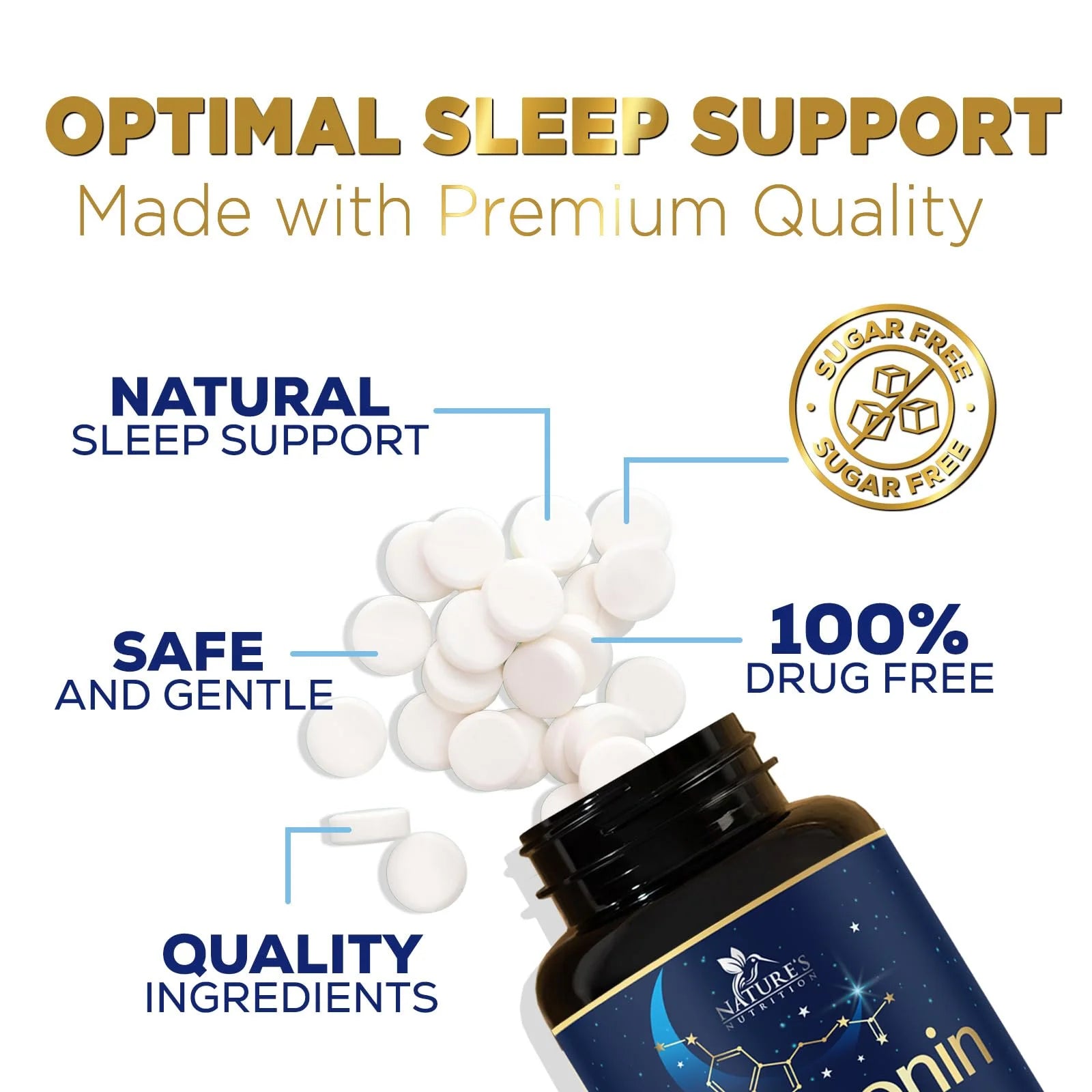 Melatonin 10 Mg Fast Dissolve, Melatonin Supplements for Restful Sleep, Natural Sleep Support Supplement for Adults, Extra Strength Strawberry-Flavored Tablets, Sugar Free, 120 Tablets 120 Day Supply