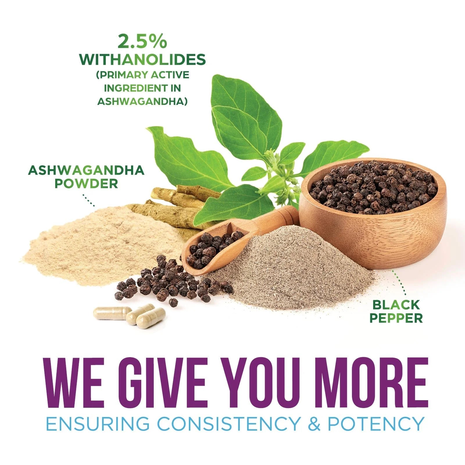 Organic Ashwagandha Extra Strength 1950 Mg - Ashwagandha Supplements for Women & Men, Antioxidant Support, Nature'S Vegan Ashwagandha Powder Organic, Non-Gmo & Gluten Free - 120 Capsules