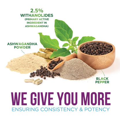 Organic Ashwagandha Extra Strength 1950 Mg - Ashwagandha Supplements for Women & Men, Antioxidant Support, Nature'S Vegan Ashwagandha Powder Organic, Non-Gmo & Gluten Free - 120 Capsules